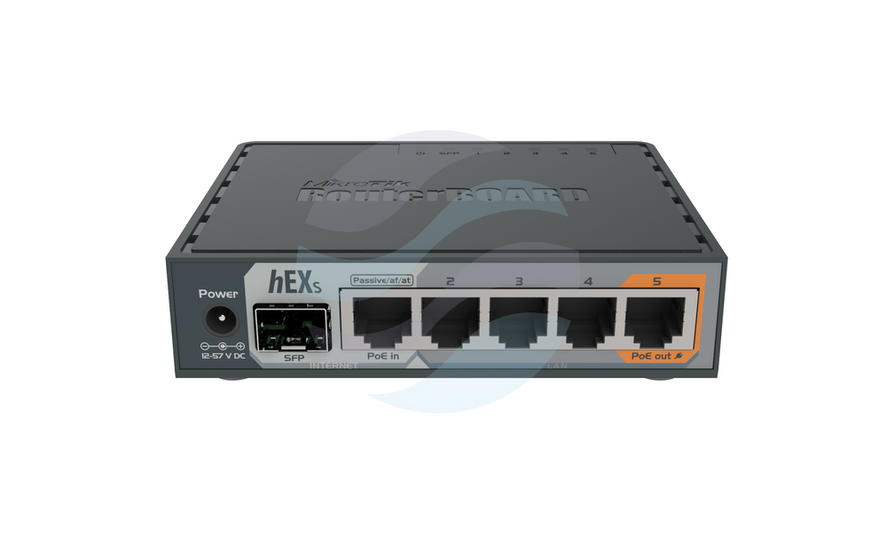 Mikrotik RB760iGS Router gigabitowy hEX S 5x 10/100/1000Mbps, 880MHz, 256MB, 1x SFP, 1x USB, zasilanie 12-57V DC/802.3af/at, L4 1