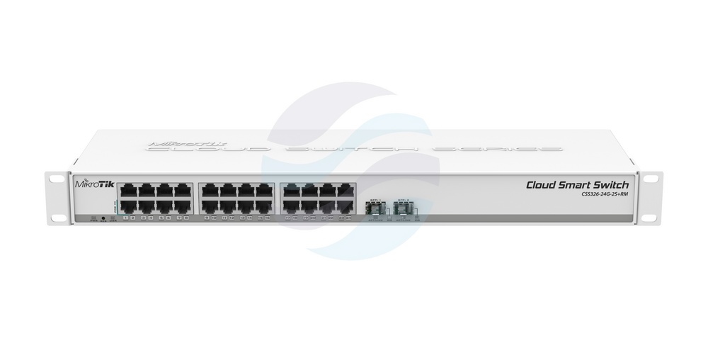 Mikrotik Smart Switch CSS326-24G-2S+RM 24x Gbit, 2xSFP+, 2MB, PoE In, SwOS 1