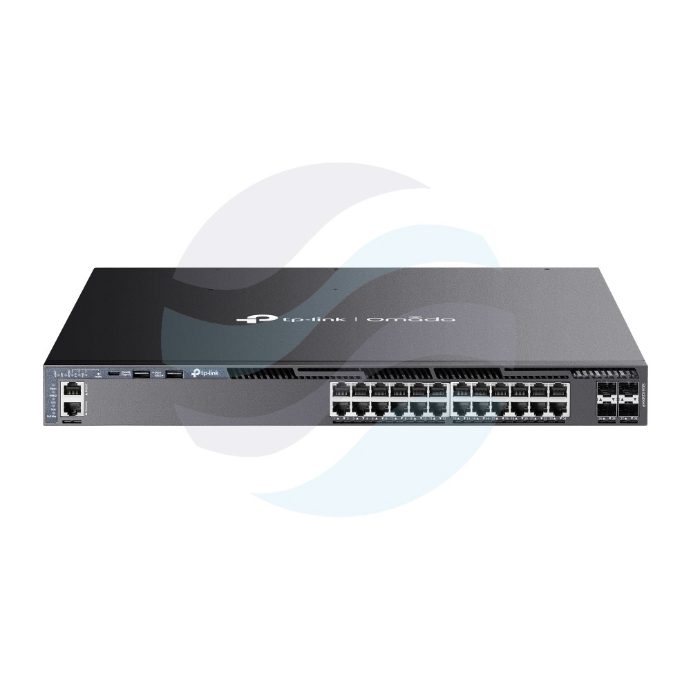 TP-Link SG6428XHP Switch gigabitowy zarządzalny L3 Omada stackowalny 24x PoE+ Gigabit, 4x SFP+ 10G, IGMP, 2x USB 2.0, 1x RJ45 konsola, USB-C, Rack 19", Campus, metal, 720W 1