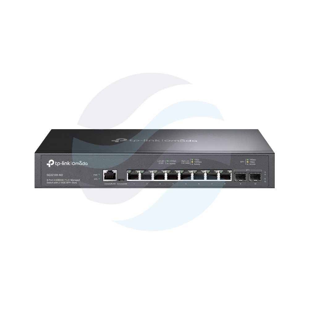 TP-Link SG3210X-M2 Switch zarządzalny 2.5 gigabitowy L2+ Omada 8x 10/100/1000/2500Mbps, 2x SFP+ 10G, IGMP, microUSB, metal 1