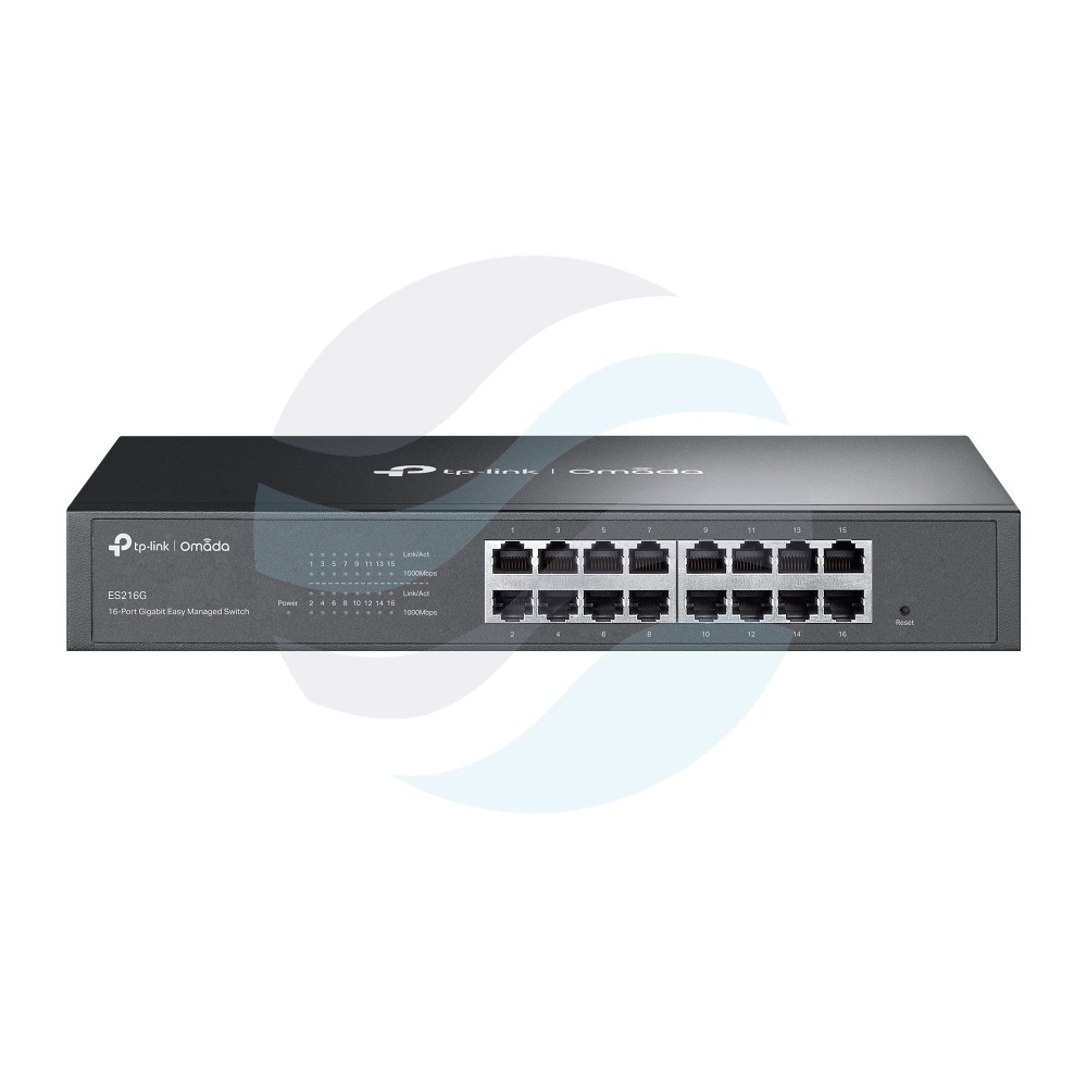 TP-Link ES216G Switch gigabitowy zarządzalny Omada 16x 10/100/1000Mb/s, IGMP, Rack 19", metal, bezwentylatorowy 1