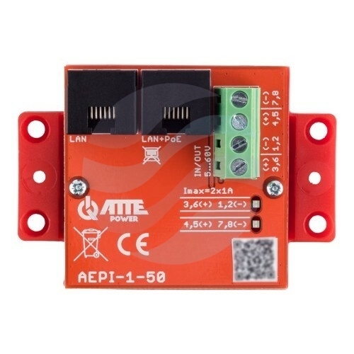 ATTE POWER AEPI-1-50 Adapter PoE Passive 1 kanałowy 10/100/1000Mbps 1
