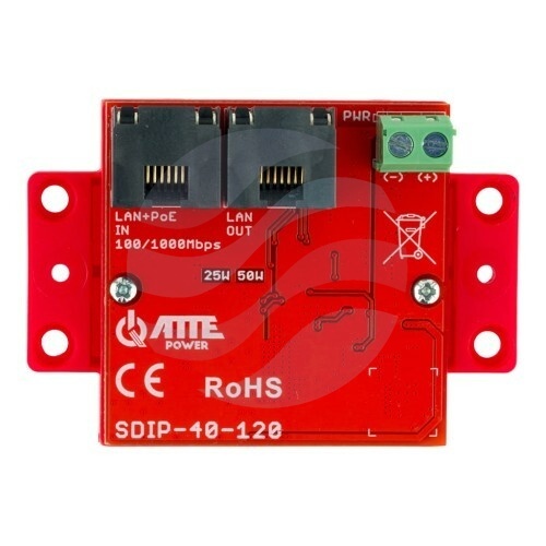 ATTE POWER SDIP-40-120 Adapter PoE Gigabit obniżający napięcie do 12V 40W 1