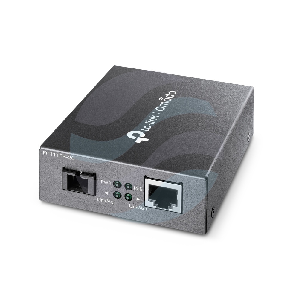 TP-Link TL-FC111PB-20 Media konwerter PoE 1x 10/100Mbps 802.3af, 1x SC/UPC 100Mbps, TX:1310nm/RX:1550nm, 48V 0.5A, 20km 1