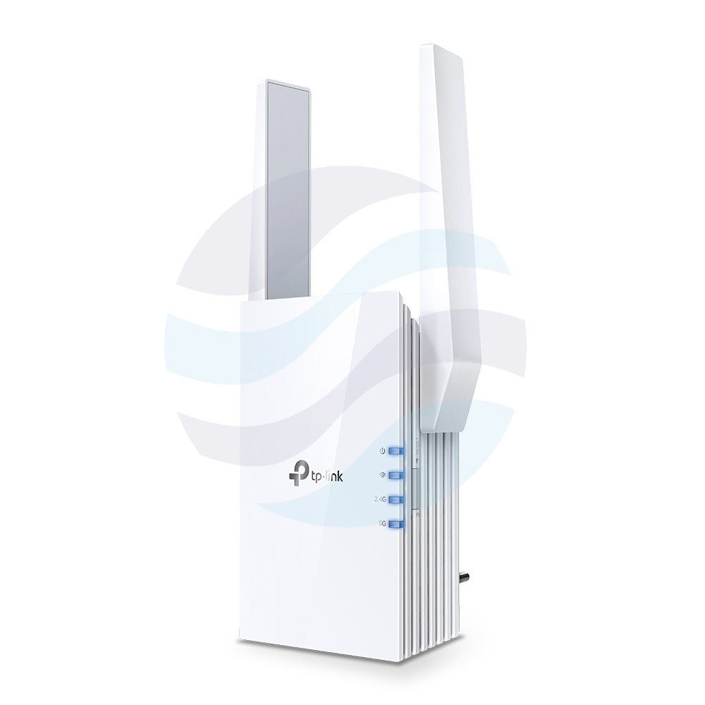TP-Link RE505X Wzmacniacz sygnału Wi‑Fi 6 AX1500, 300/1200Mb/s, 2.4/5GHz, 1x Gigabit RJ45, OneMesh/Mesh, tryb Repeater/AP, biały 1