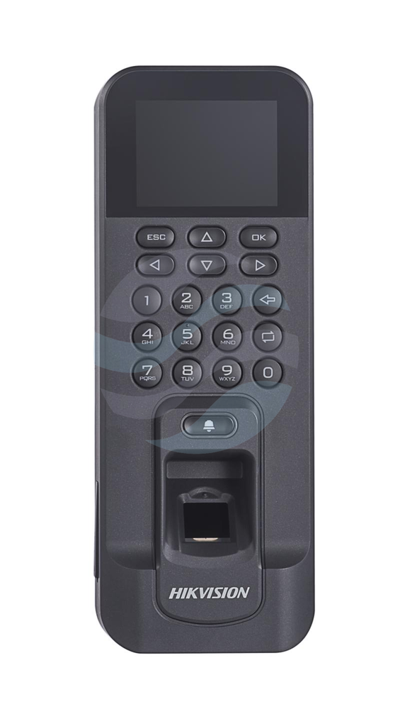 Hikvision DS-K1T804AMF Autonomiczny terminal kontroli dostępu RFID, rejestracji czasu pracy RCP, LCD 2.4" 320x240, Mifare 13.56Mhz, odcisk palca, RJ-45, Wi-Fi, RS-485, Wiegand 26/34, IP65, 12V DC, IP65, czarny 1