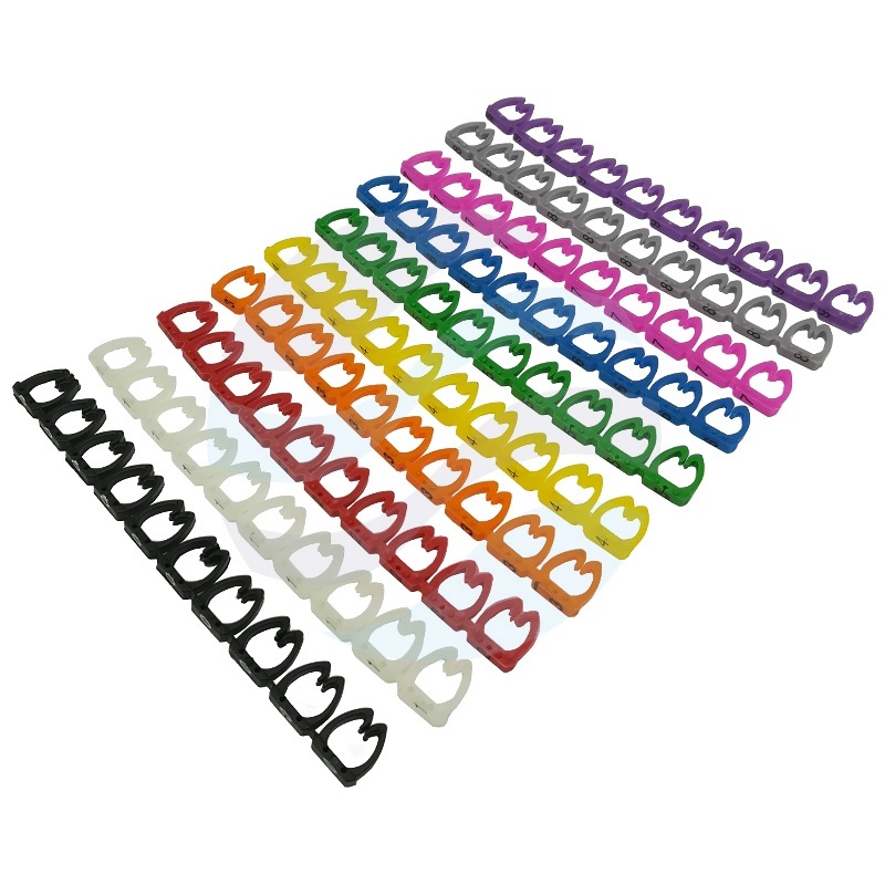 Znaczniki kolorowe do kabla kat.6 (6,0 - 6,5 mm), w 10 kolorach, 100szt 1