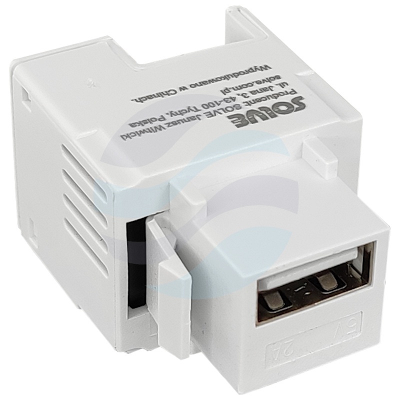 Moduł keystone ładowarka USB-A 5V / 2A biały 1
