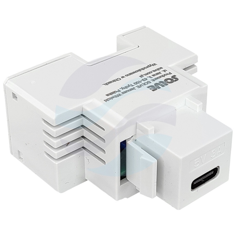 Moduł keystone ładowarka USB-C 5V/3A, 9V/2A, 12V/1.5A, fast charge, biały 1