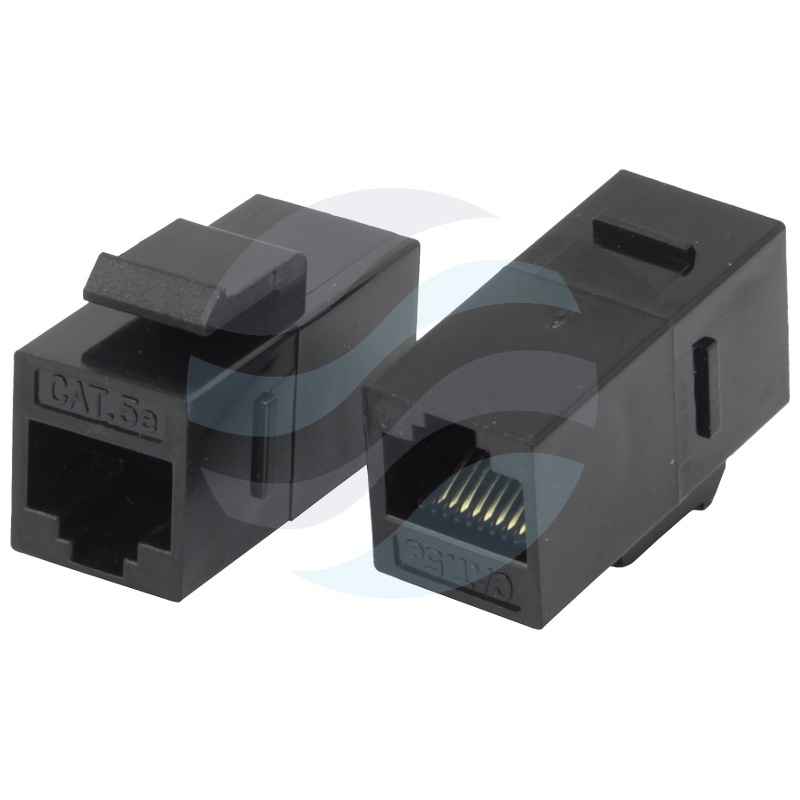 Łącznik Keystone RJ45/RJ45 kat.5e UTP Modularny, czarny 1