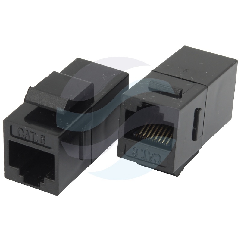 Łącznik Keystone RJ45/RJ45 kat.6 UTP Modularny, czarny 1