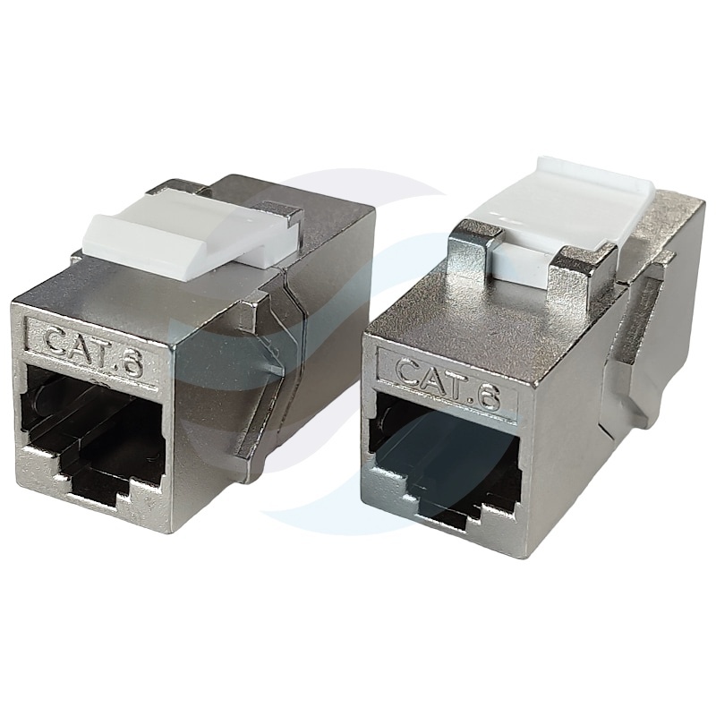 Łącznik modularny Keystone RJ-45 STP kat.6, 2x gniazdo RJ45, Gigabit Ethernet, ekranowany, metal 1