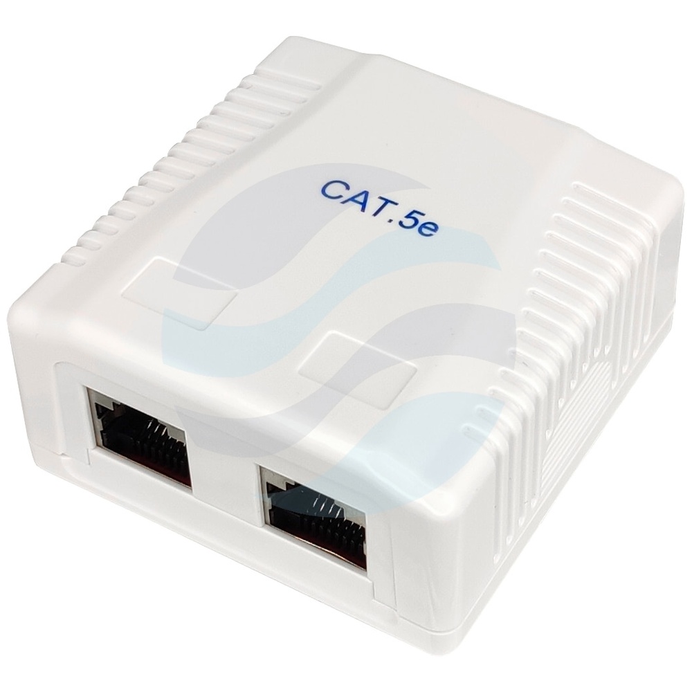 Gniazdo natynkowe mini STP/FTP ekranowane kat.5e 2x RJ45, zatrzask, białe 1