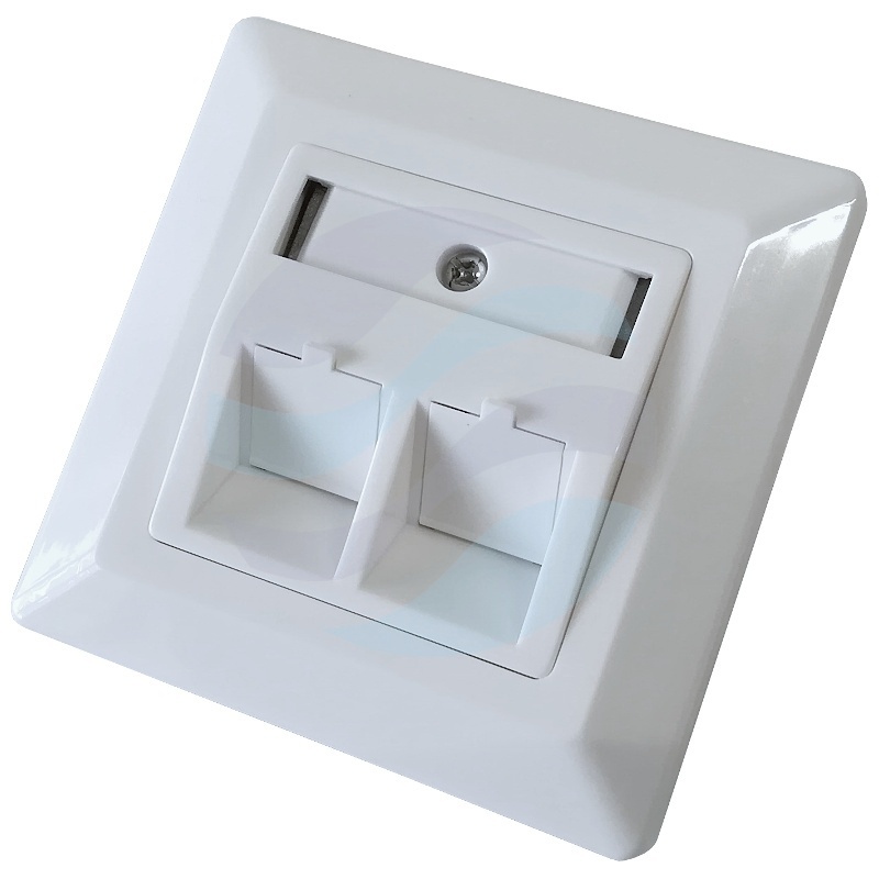 Gniazdo podtynkowe modularne pod kątem 45° na 2 moduły keystone, białe 1