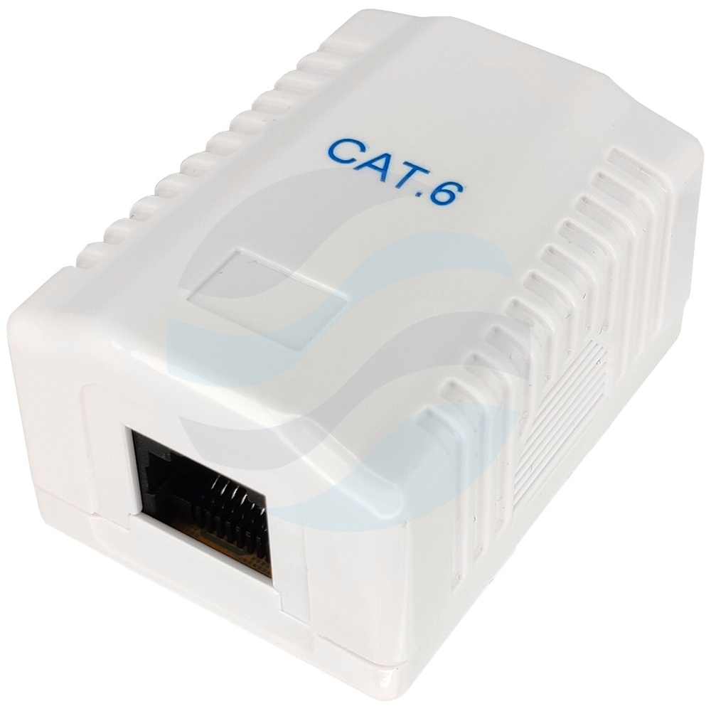 Gniazdo natynkowe UTP 1x RJ45 kat.6 zintegrowane (mini) LSA, białe, 40x55x30mm 1