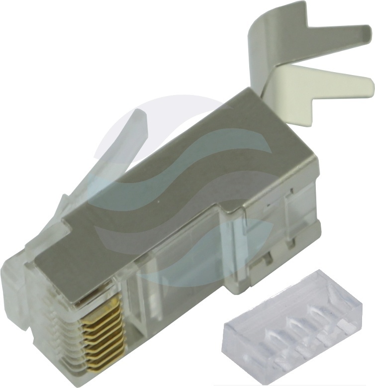 Wtyk RJ45 8p/8c kat.6A STP/FTP drut z prowadnicą, ekranowany - 1szt. 1