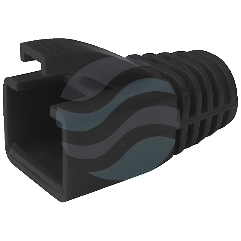 Osłona wtyku RJ-45 kat.6A/7, zewnętrzna czarna, ochrona zapadki - opak. 100szt. 1