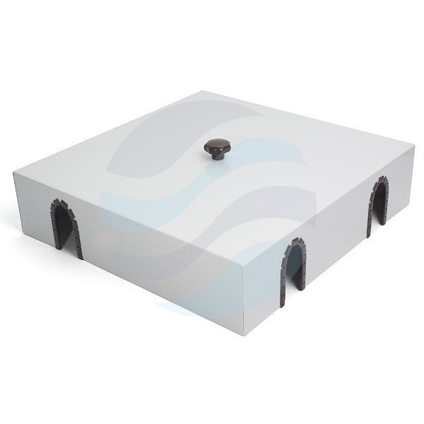 Obudowa stelaża zapasu kabla 600mm, 610x610x100mm, stal ocynkowana, RAL 7035 1