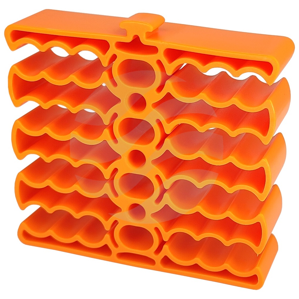 Organizator wiązek kablowych na 24 kable sieciowe skrętka, 8 sekcji x 3 komory, min. śr. przewodu 6,2mm, łączony, 75x72x20mm, pomarańczowy 1