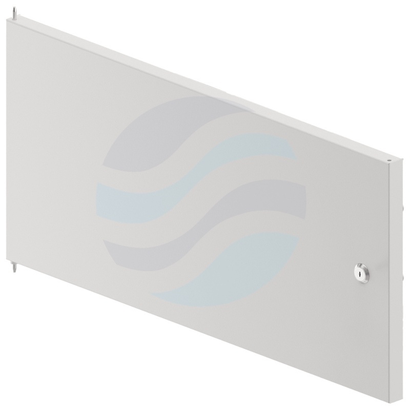 Drzwi pełne stalowe do szafy Rack 19" wiszącej 6U 600mm, zamek z kluczem, 2x zawias, szare 1