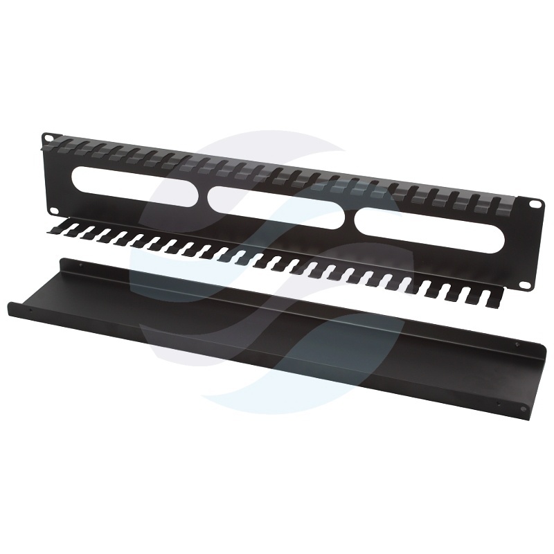 Neku Organizator 19" 2U uchwyty metalowy listwa x16 czarna 1