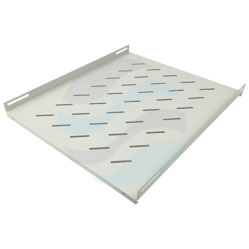 Półka stała 19" 1U 550mm perforowana, montaż czteropunktowy (bok), do szaf 800mm, stal, udźwig 50kg, szara 1