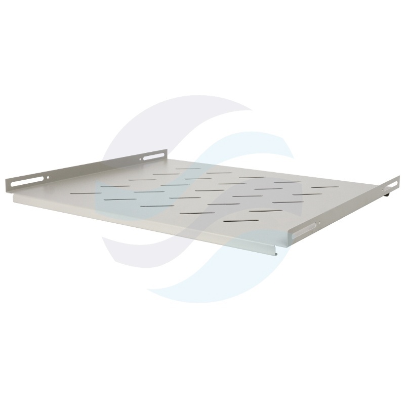 Półka stała 19" 1U 420mm, montaż czteropunktowy (bok), do szaf wiszących 600mm, udźwig 60kg, szara 1