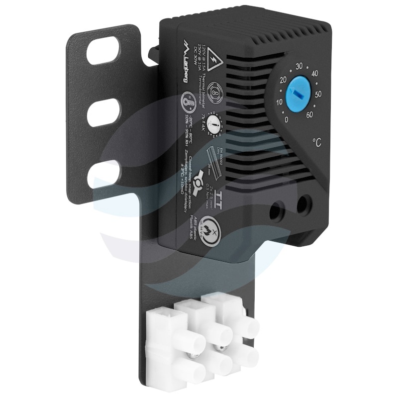 LANBERG AK-1505-B Termostat zamykający do paneli wentylacyjnych z uchwytem i kostką, czarny 1