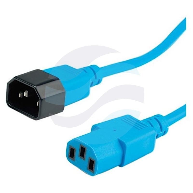 Kabel zasilający IEC 320 C14 M - C13 F 1.8m, niebieski 1