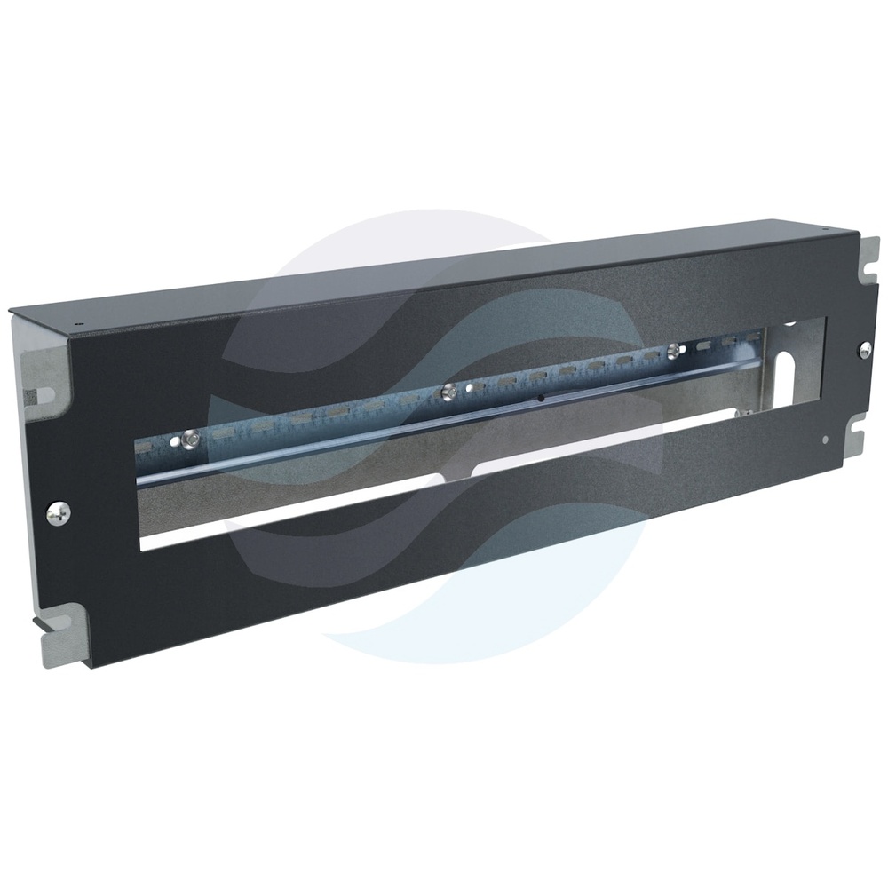 Panel dystrybucji napięć Rack 19" 3U, 22xS, zamykany, dłg. 60mm, czarny 1
