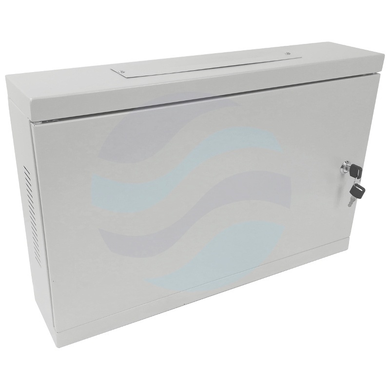 Szafka Telekomunikacyjna rack 19" 2U, wisząca, metalowa 350x540x120, drzwi metalowe, szara 1