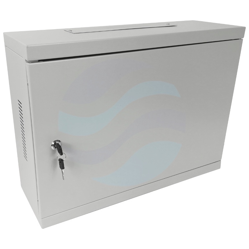 Szafka Telekomunikacyjna rack 19" 3U, wisząca, metalowa 400x540x180, drzwi metalowe, szara 1