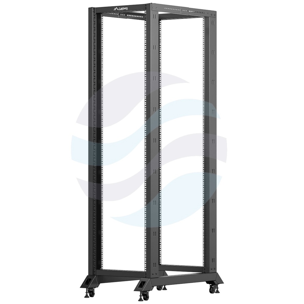LANBERG Stelaż / Rama szafy rack 19" 42U 600x1000, regulowana głębość 550-790mm, do 600kg, Open Frame Rack, czarna 1