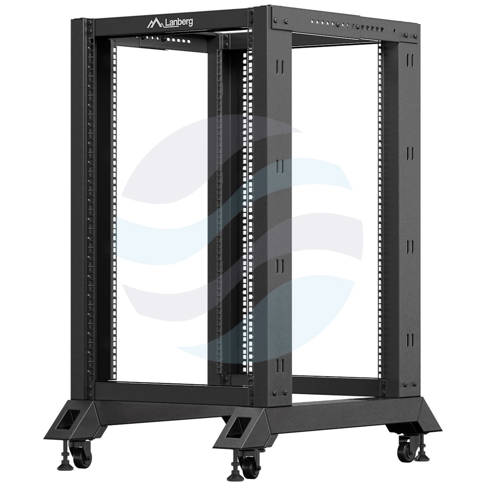 LANBERG OR01-6818-B Stelaż / Rama szafy rack 19" 12U 600x600, regulowana głębokość 576-1033mm, do 600kg, Open Frame Rack, szara 1