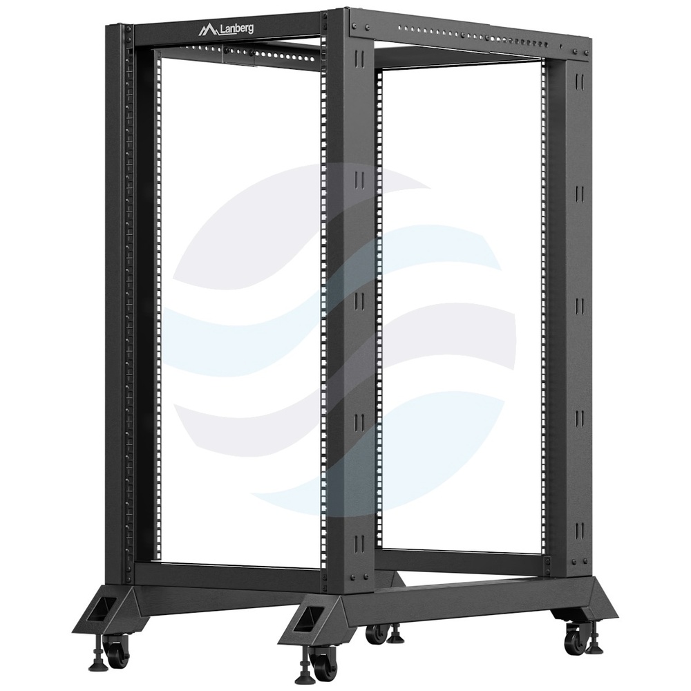 LANBERG OR01-6022-B Stelaż / Rama szafy rack 19" 18U 600x800, regulowana głębokość 430-590mm, do 600kg, Open Frame Rack, czarna 1