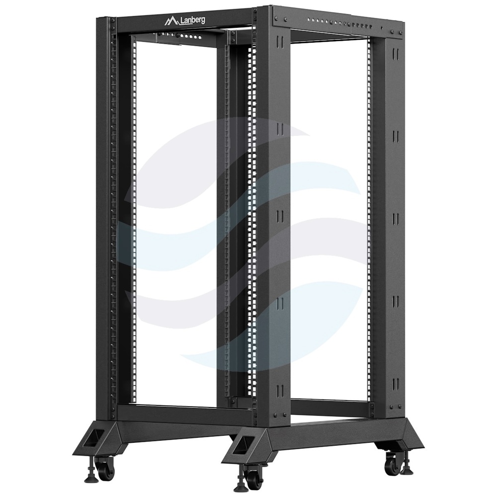 LANBERG OR01-6822-B Stelaż / Rama szafy rack 19" 22U 600x1000, regulowana głębokość 550-790mm, do 600kg, Open Frame Rack, czarna 1