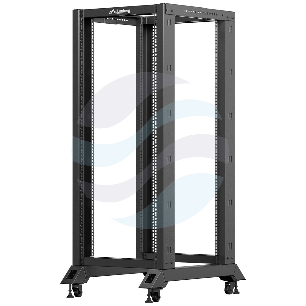 LANBERG OR01-6827-B Stelaż / Rama szafy rack 19" 22U 600x800, regulowana głębokość 430-590mm, do 600kg, Open Frame Rack, czarna 1