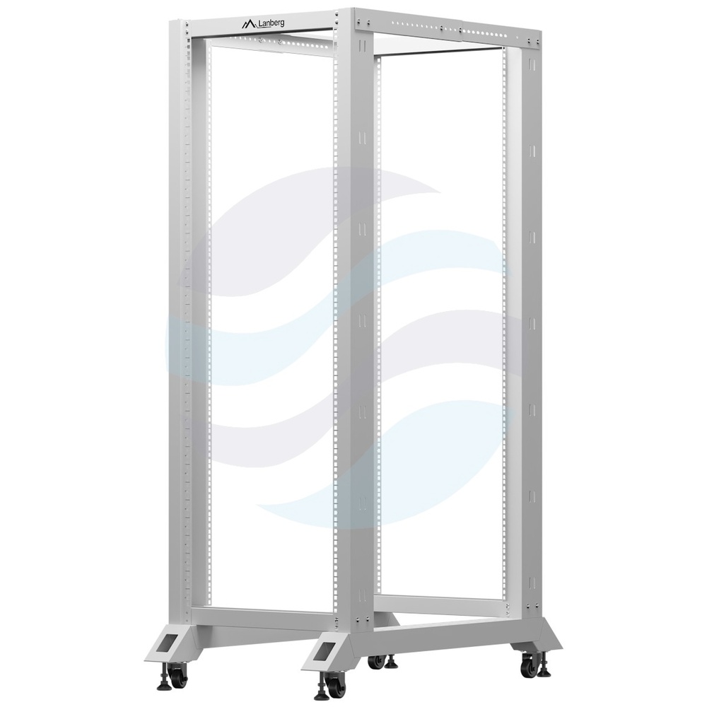 LANBERG OR01-6032-S Stelaż / Rama szafy rack 19" 27U 600x800, regulowana głębokość 430-590mm, do 600kg, Open Frame Rack, szara 1