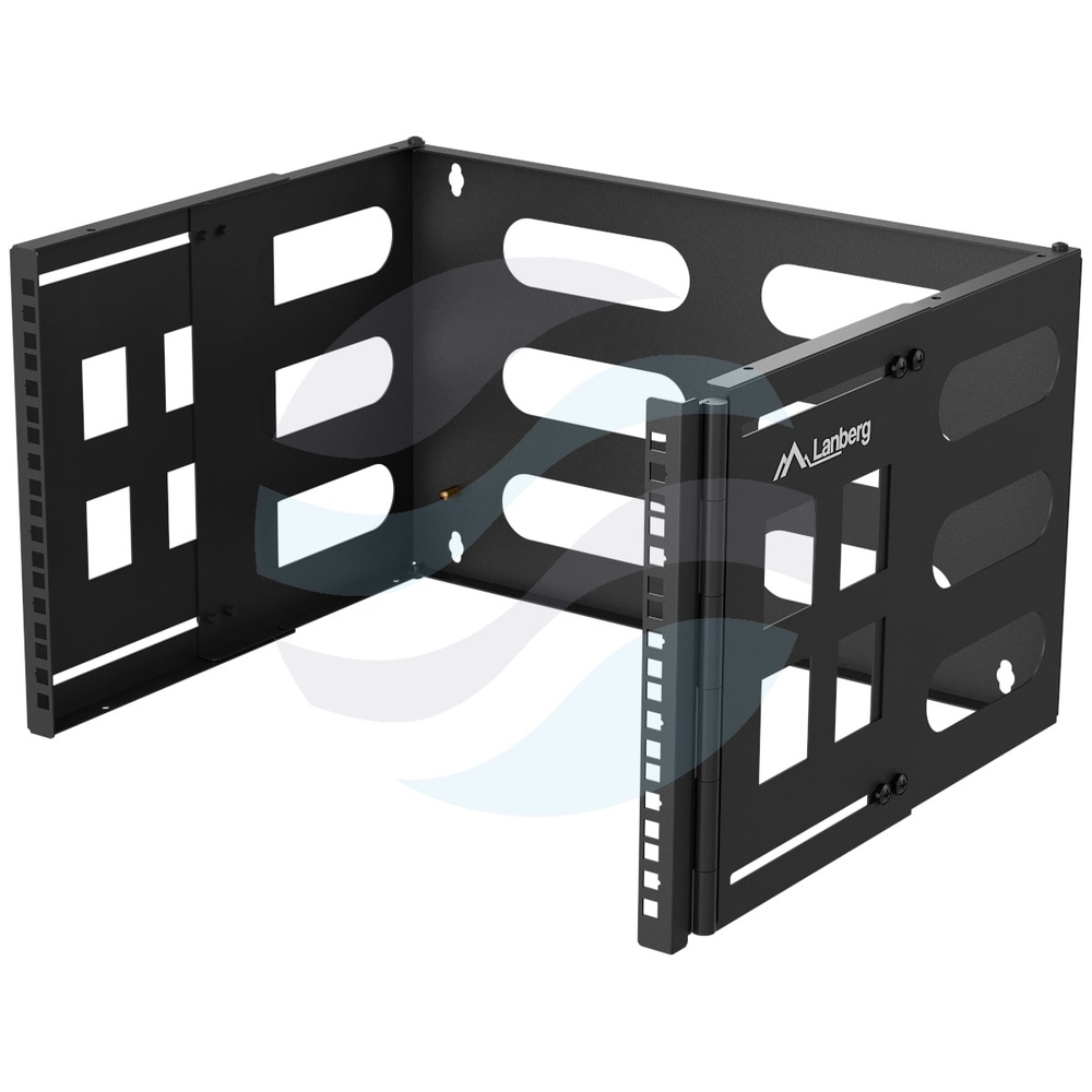 LANBERG FB01-5406-10B Uchwyt ścienny rack 19" 6U 400mm, składany, czarny 1