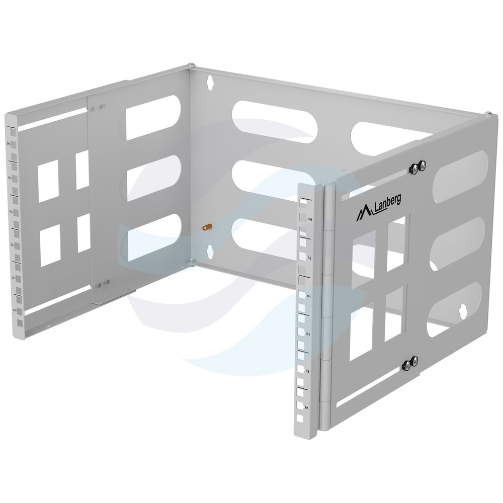 LANBERG FB01-5406-10S Uchwyt ścienny rack 19" 6U 400mm, składany, szary 1