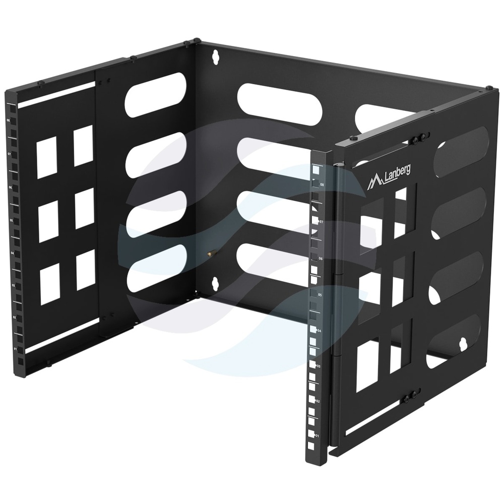 LANBERG FB01-5408-10B Uchwyt ścienny rack 19" 8U 400mm, składany, czarny 1