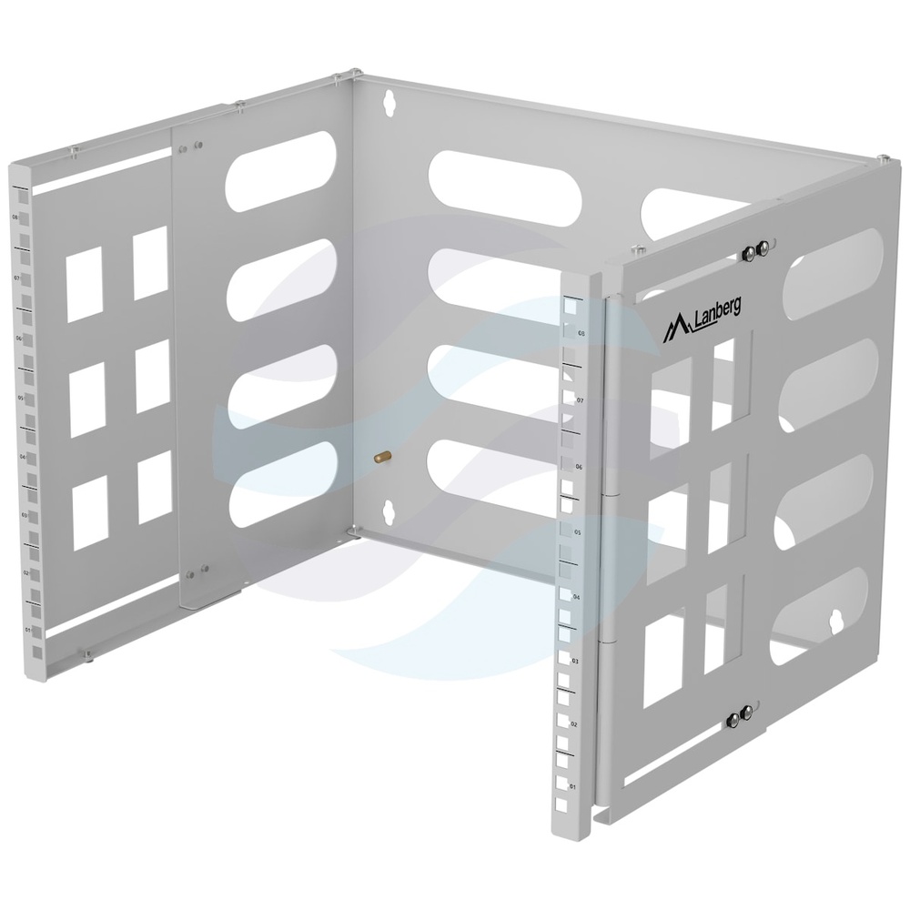 LANBERG FB01-5408-10S Uchwyt ścienny rack 19" 8U 400mm, składany, szary 1