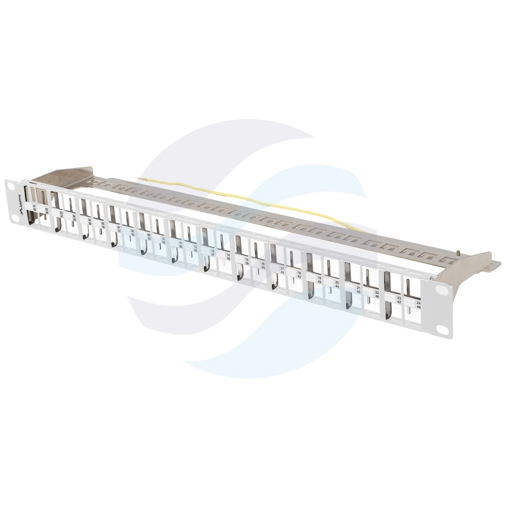 LANBERG PPKS-1248-S Panel pusty 19" 1U na 48x keystone RJ-45, szary 1