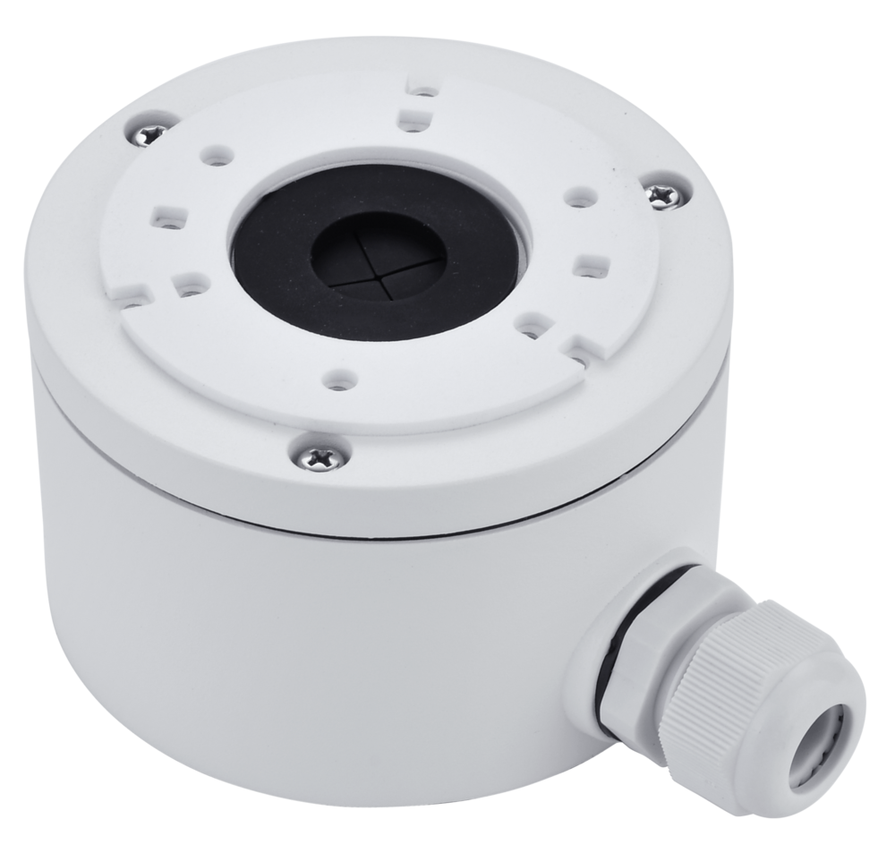 PA-1280ZJ-XS-PRO Puszka montażowa / połączeniowa metalowa do kamer, gł. 64mm, biała 1