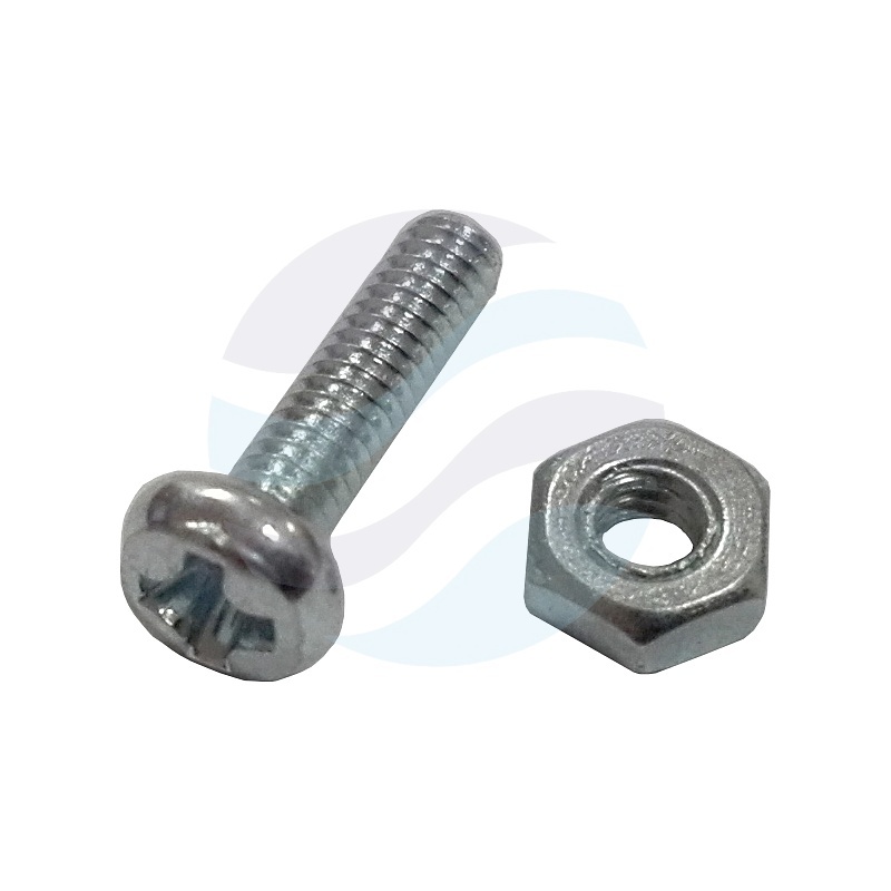 Śruba z nakrętką do adapterów światłowodowych M2x8mm, opak. 100szt. 1