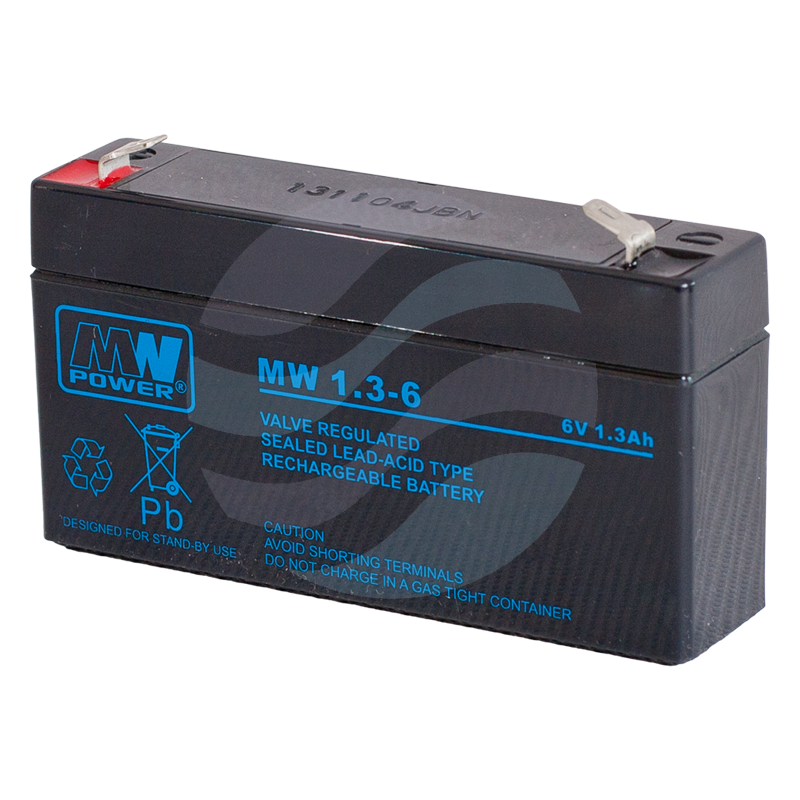 MW Power MW Akumulator AGM 1,3Ah/6V (97*25*57mm) Fast-on 187 (T1) 1