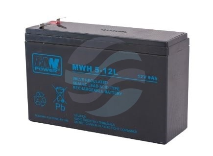 MW Power MWH Akumulator Żelowy 6Ah/12V (151*51*100mm) Fast-on 187/250 (T1) 1