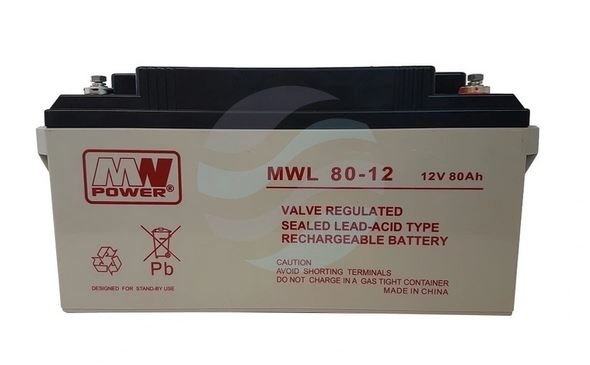 MW Power MWL Akumulator AGM 80Ah/12V (350*167*174mm) śruba M6 (T16) 1