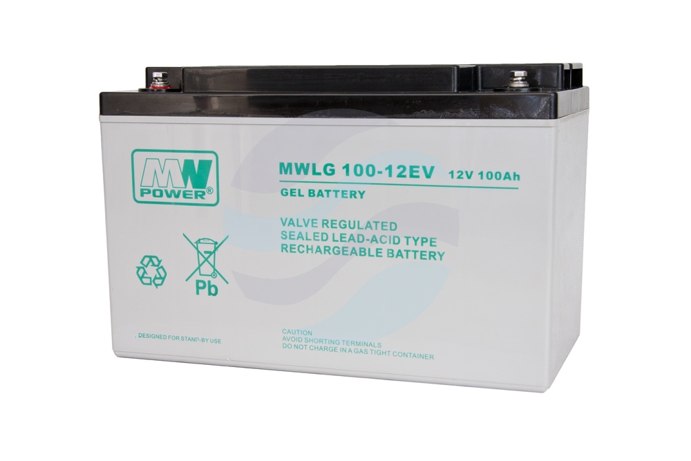 MW Power MWLG Akumulator Żelowy 100Ah/12V (330*173*220mm) śruba M8 (T60) 1