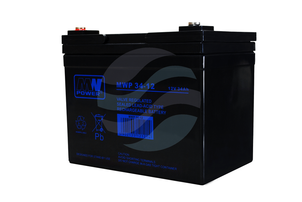 MW Power MWP Akumulator AGM 34Ah/12V (197*131*170mm) śruba M5 (T13) 1